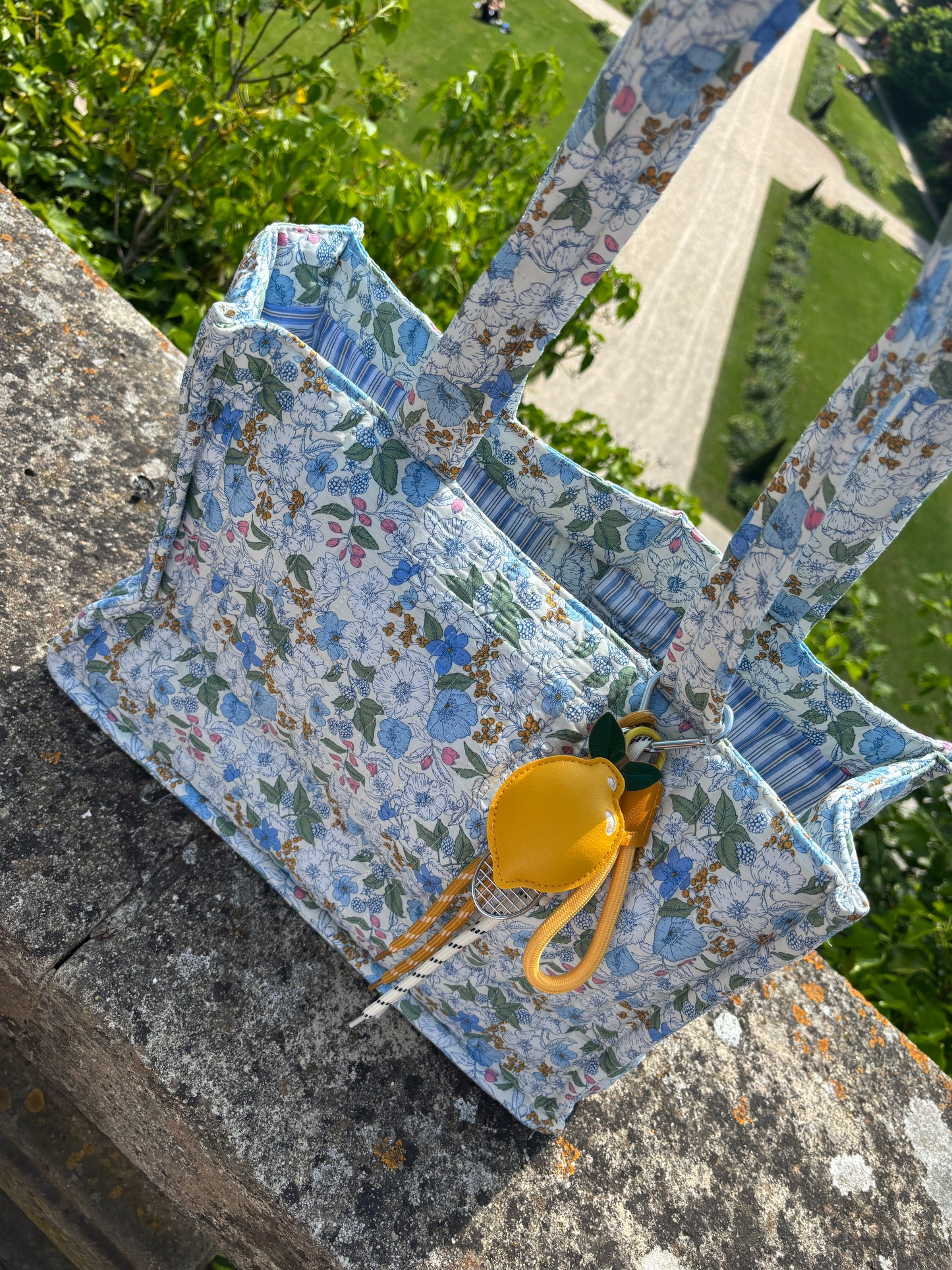 Sac fleur - Bleu