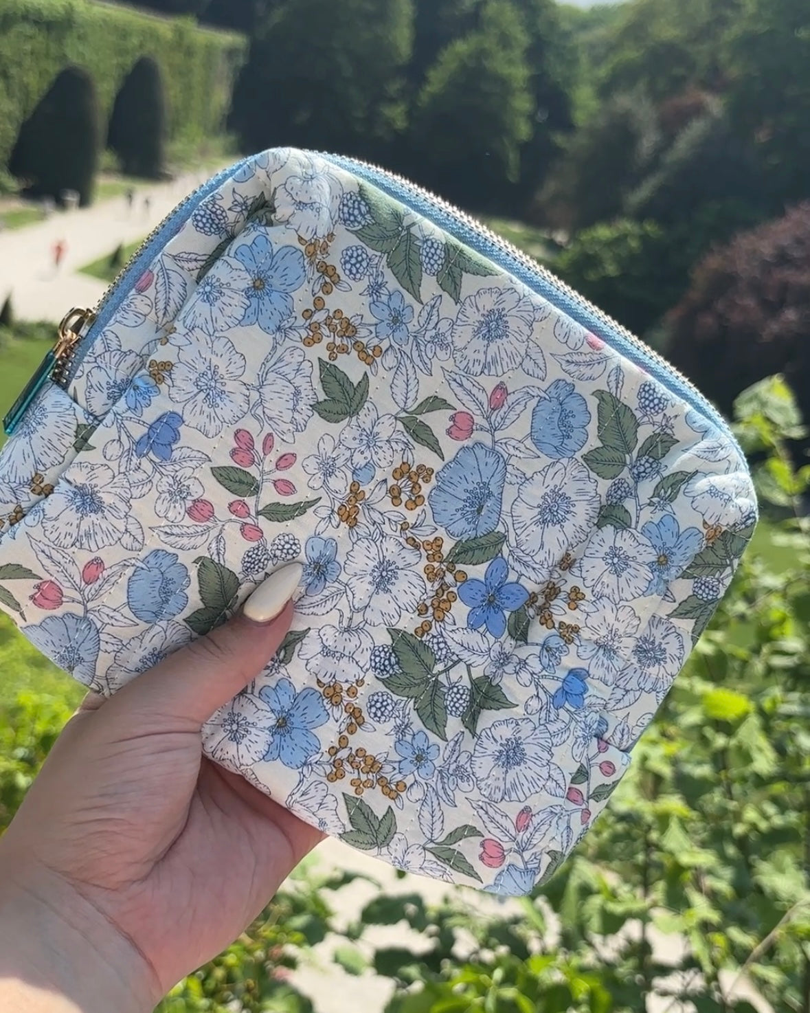 Pochette fleur - Bleu