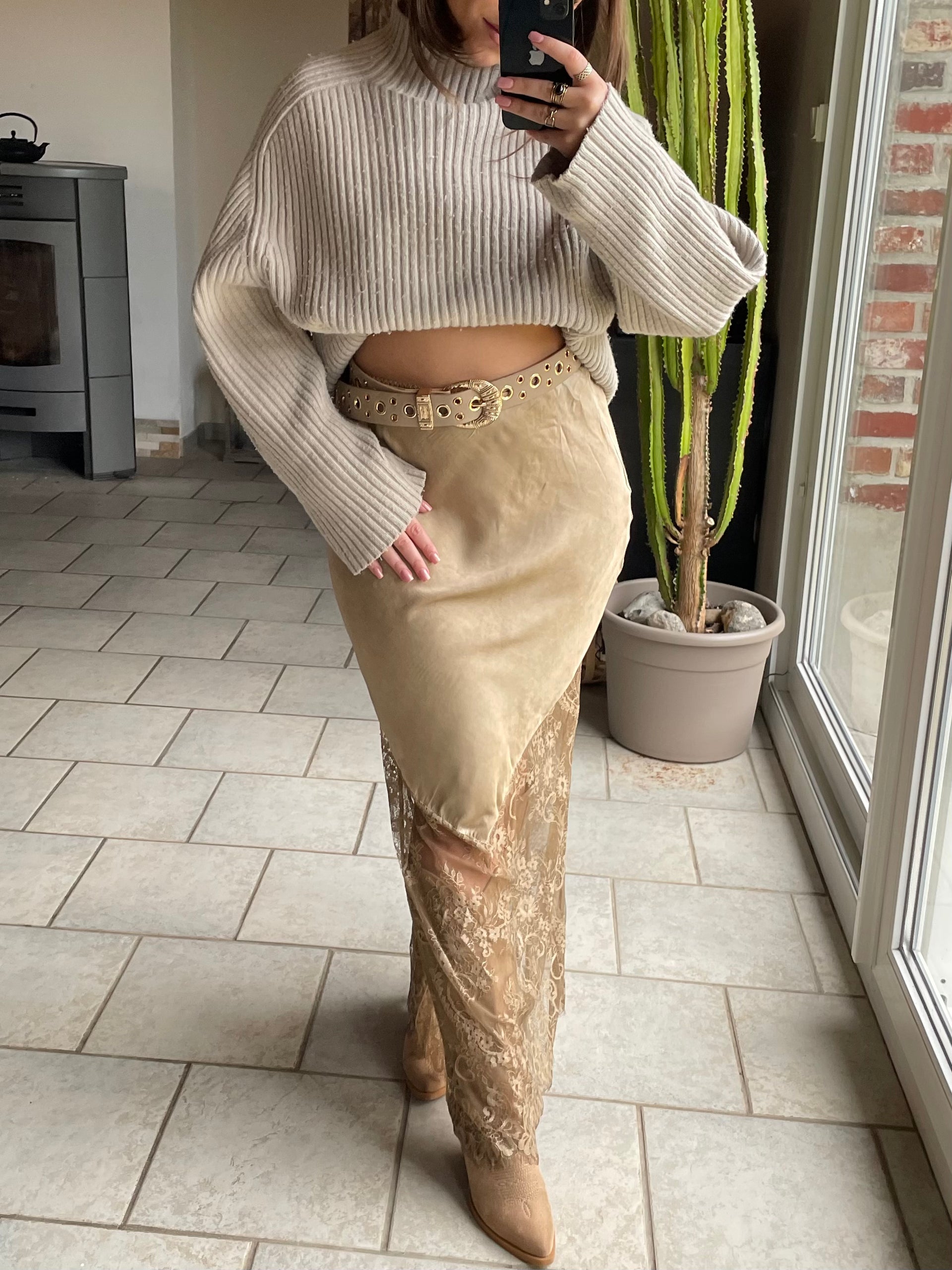 Jupe dentelle Beige Adonna