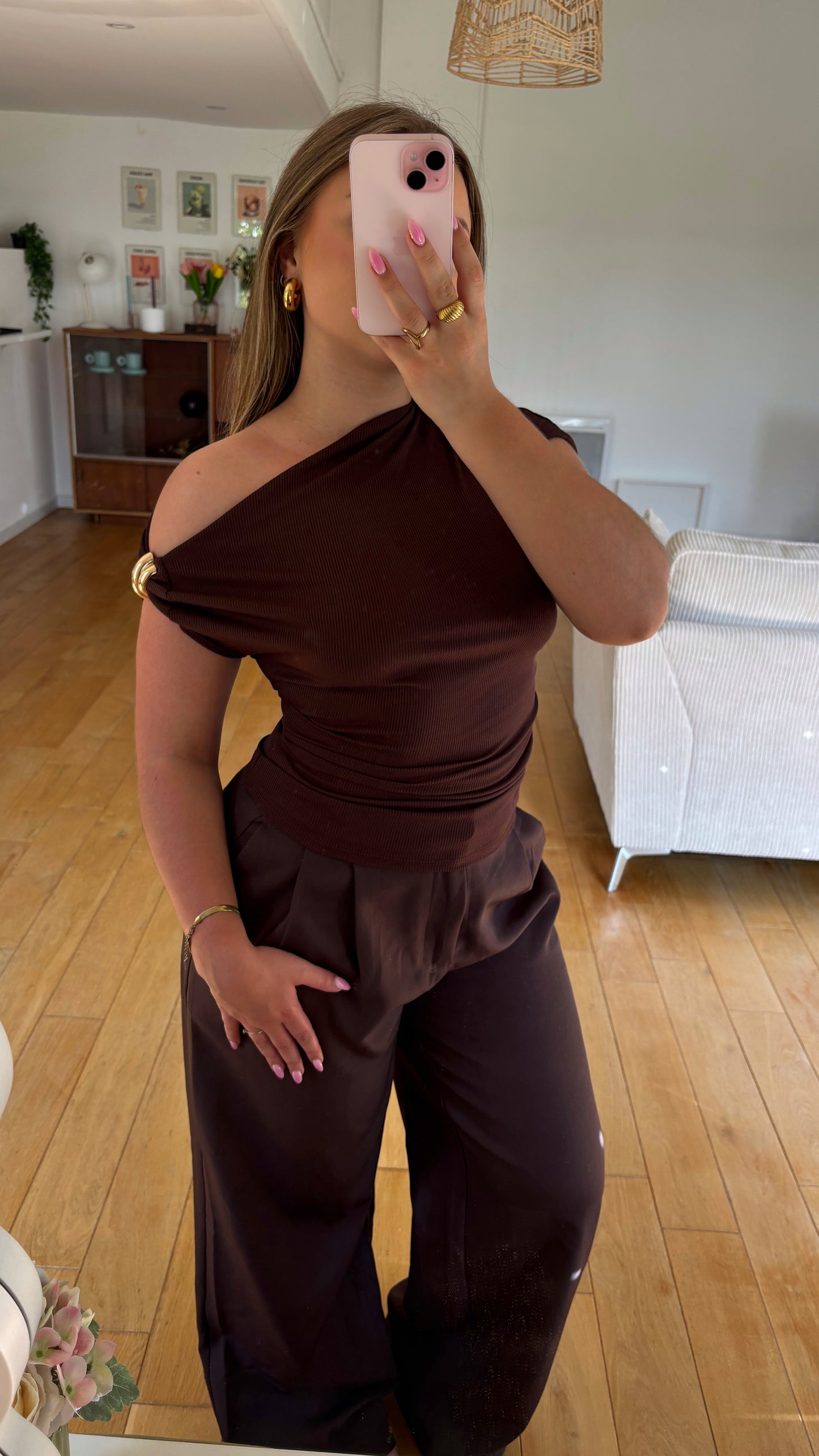 Top bijoux - Marron