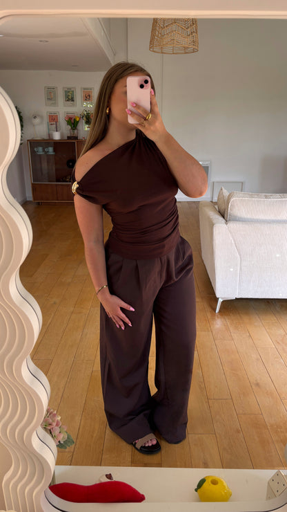 Top bijoux - Marron